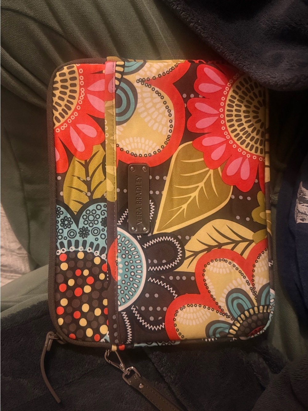 Vera Bradley Floral Laptop Pouch in Red, Pink, Blue & Green